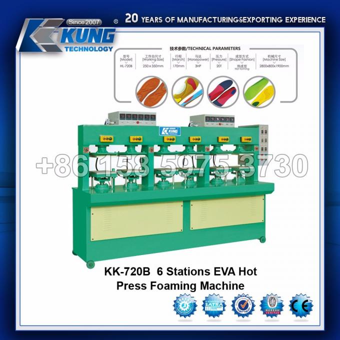 6 ایستگاه پرس EVA Shoes Injection Machine Air Type 2800x800x1900mm 0