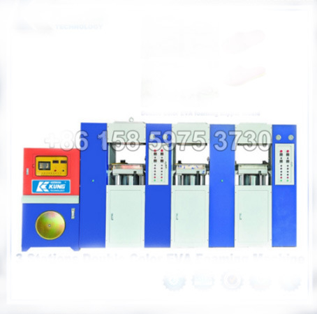 دستگاه تزریق اتوماتیک کفش EVA 3 ایستگاه دو رنگ 0