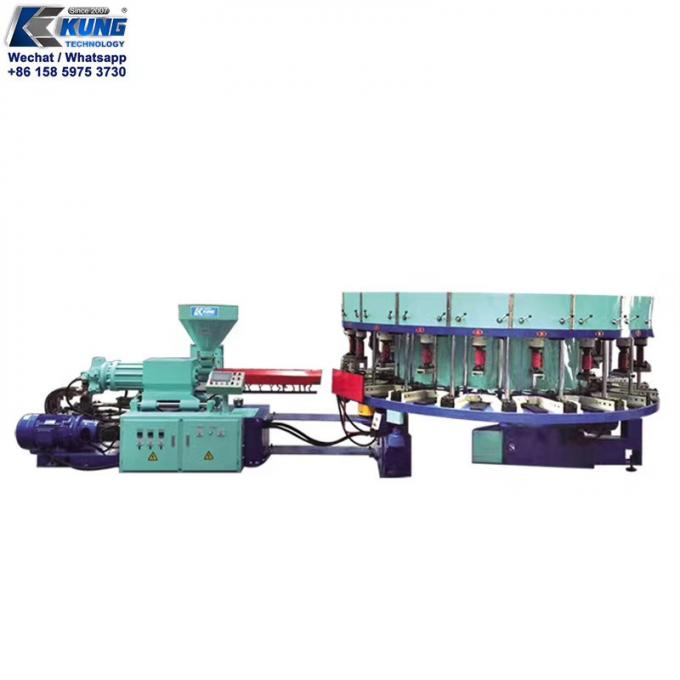 دستگاه کفش قالب گیری تزریقی DIP PVC بادوام روتاری 5000x2350x1900mm 0